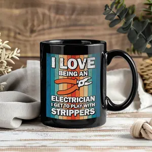 Electrical Proud Electrician Mug – Coffee Cup Tea Mugs for Electricians Linemen Technicians Master Engineers Electricity Work Lover Present