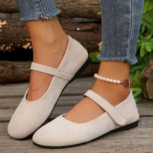 Women's Ballet Flats Low Wedge Heel Slip On Comfortable Office Work Dressy Casual Round Toe All Seasons Elegant Footwear