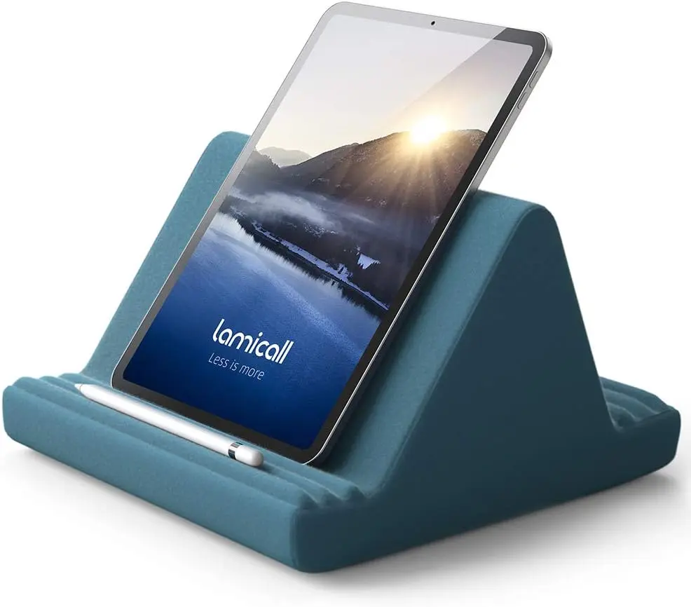 Lamicall Detachable Universal Fit Stand Pillow - High-Resiliency Soft Pad, 6-Viewing-Position Multi-Angle Lap Dock, A7, Fits 4-13" Devices, Ideal for iPhone 15 Pro Max, iPad Pro 11/13, Air, Mini, Kindle, Galaxy Tab, Valentine's Day Gift for Typing