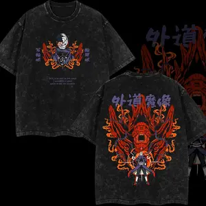 [Eclipse] Uchiha Obito Vintage Unisex Oversize Anime Manga Acid Washed Lightweight Cotton T-shirt, Anime Merch, Gift For Anime Fan, Weeaboo