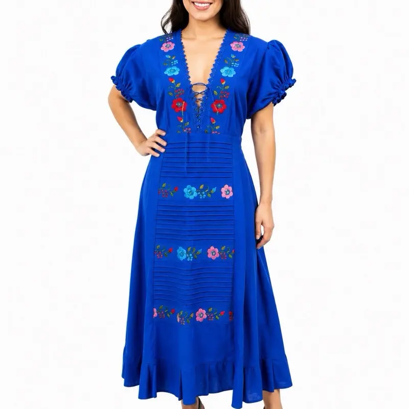 Vestido Camila  -  M/L - Handmade Embroidered Dresses in Oaxaca hand made in Mexico vestido mexicano hecho en Oaxaca - artesanal hecho a mano