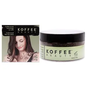 Koffee Beauty Cedarwood Coffee Scrub - Exfoliating Body And Face Scrub - Polish And Smooth Skin With Ease - Invigorate Senses With Cedarwood Fragrance Formula - For Naturally Radiant Skin - 4 Oz