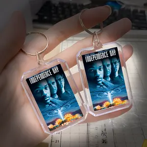 Independence Day Keychain - Premium Acrylic Design, Double-Sided High-Quality Print, Durable and Perfect for Sci-Fi Movie Fans and Collectors