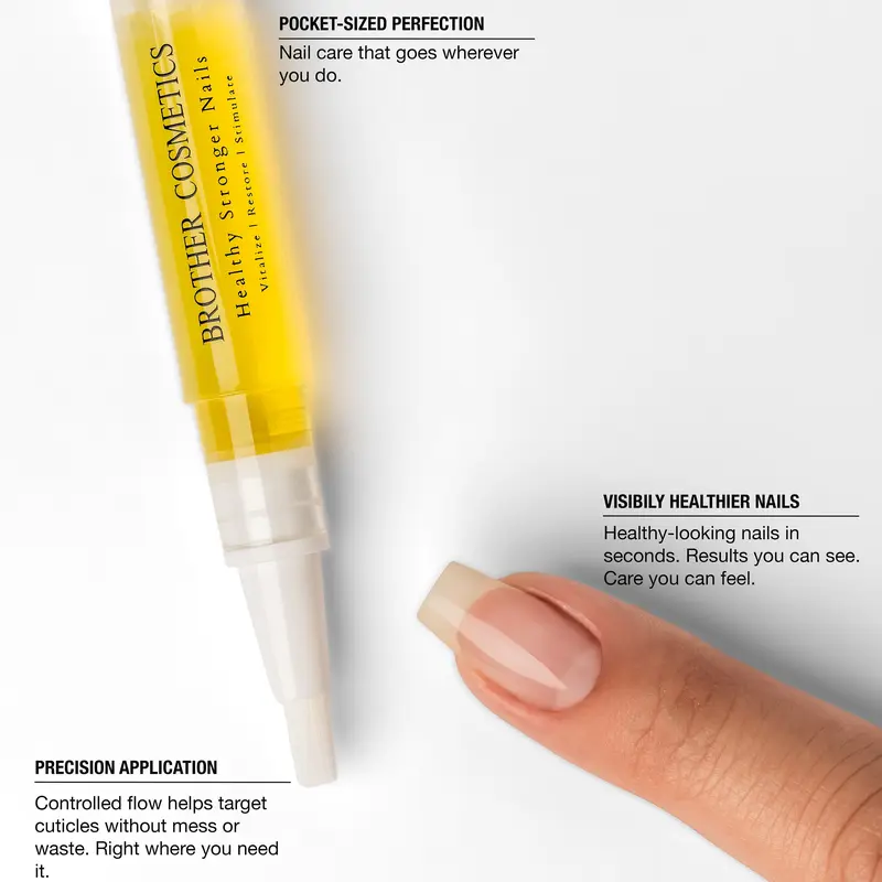 Brother Cosmetics Nail Growth Support Oil For Strength and Moisture | Cuticle Oil for Damaged, Dry, Brittle Nails