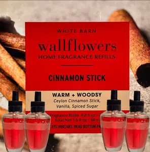 White Barn Cinnamon Stick Wallflowers Refill 4pack /Warm & Woodsy Home Fragrance Plugs
