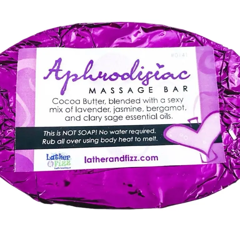 Aphrodisiac Massage Bar Lavender Jasmine Body Care Cocoa Calming Bergamot