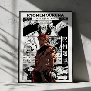 [Sale Up To 50% Off] Unframed Ryomen Sukuna Jujutsu Kaisen Anime Photo Print - Manga JJK Paper Artwork, No-Mount Wall Decoration, Wardrobe Home Decor Gift