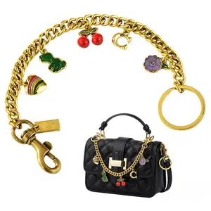 Bag Chain Charm for Handbag, Purse Charms Wallet Chain Charm Jeans Chains, Vintage Bag Strap Extender, Cute Cherry Heart Keychain Gifts for Women