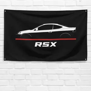 Unbranded & Handmade RSX Series 3x5 ft Single-Sided Polyester Fabric Flag with Iron Grommets, Vibrant Wall Decor Banner for 2002-2006 RSX Car Enthusiasts, Man Cave Garage Decor Gift