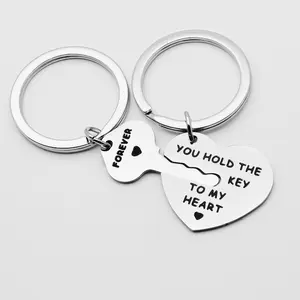2-piece set stainless steel keychain, unisex design for both men and women.It symbolizes intimate bond, and can be used as a bag charm, creative couple gift, anniversary gift and birthday gift.