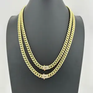 Mónaco Necklace with Zirconias - Unisex | Stainless Steel | 14K Gold Plated | 6mm/8mm/10mm/12mm | 22"/24" | Hypoallergenic | Water-Resistant | Includes Gift Case & Cleaning Cloth