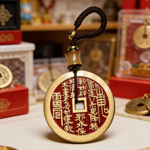 Mountain Ghost Coin & Taoist Amulet Coin Authentic Chinese Feng Shui Decor Ornaments for Daily Wear Vehicle Safety & Home Blessing