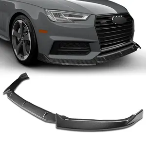STP-Style Front Bumper Lip Body Kit Spoiler Compatible with 2017-2019 Audi A4 S4 B9 Sedan S-Line Bumper