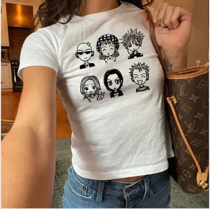 Nana chibis anime Y2K Baby Tee, Ai Yazawa Anime Top, 2000s Girl Outfit, Nana Gift Shirt