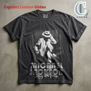 Vintage Michael Jackson Shirt King Of Pop Fedora Tee 80S 90S Pop Singer Merch Retro Bootleg Graphic T-Shirt.  Gildan