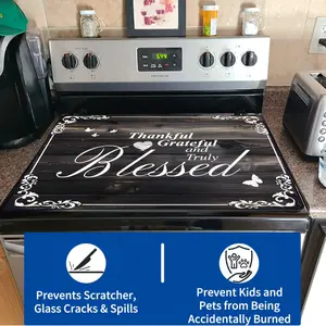 Versatile  Heat-Resistant Stove Top Cover - Dishwasher Safe, Scratch-Proof Glass Protector for Cooktops, Washers & Dryers - Ideal Kitchen Counter Expander