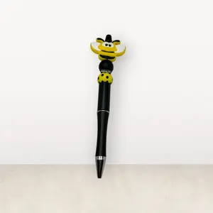 Beaded Pen Elegant Bumble Bee Black Pen with Diamonds - Unique Beaded Pattern & Stunning Bumble Bee Accent for Elegant Office Use