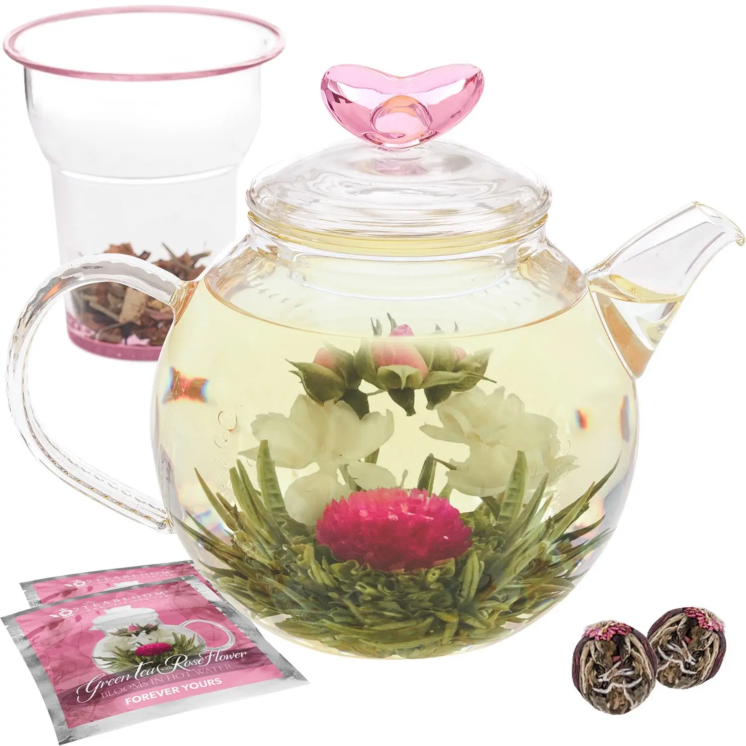 Eternal Love Teapot with Loose Tea Glass Infuser Eternal Love Teapot with Loose Tea Glass Infuser