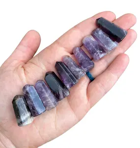 New Moon Beginnings Amethyst Cacoxenite Crystal Point - Natural Color with Black Accents, Round Shape