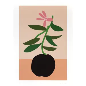 June Drop "Plum Print" - Matte Paper Wall Art Contemporary Minimalist Pop Art Design for Colorful Home Decor