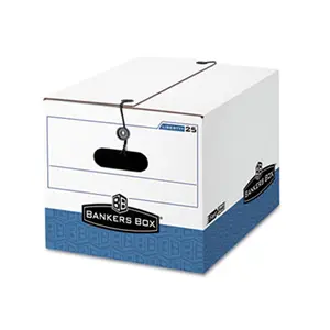Bankers Box 00025 Liberty Max Strength Storage Box- Letter/Legal- White/Blue 12/Ctn