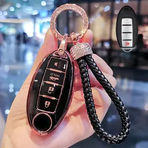 4-Button Key Fob Protector Cover for Nissan Altima Sentra Maxima Rogue Armada Pathfinder Infiniti, Car Key Protector, Durable Remote Key Protector
