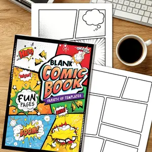 Blank Comic Book for Kids Creative Drawing Storyboard Practice, Adult Stress Relief Graffiti Hand-Drawn Sketchbook, Multi-Version
