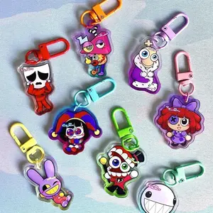 TADC The Amazing Digital Circus Keychains 1.5 inch Colorful Clear Double Sided Acrylic Colorful Clasps