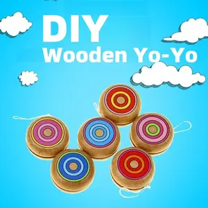 DIY Wooden Yo-Yo Ball with String, Outdoor Sports Toy, Hobby Gift, Party Favor, Wood Craft Kit, Fun Activity for Kids and Adults
