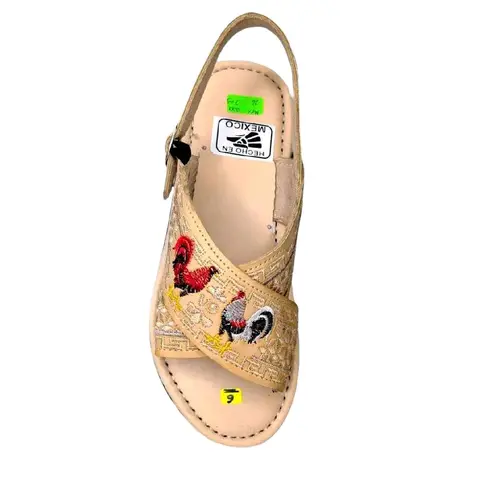 LOS GALLOS Men's Artisanally Crafted Cowhide Huaraches Crusados Leather Sandals - Open Toe, Leather Upper, Buckle Ankle Strap, Flat Heel, Flexible Fit, Luxe Animal Print, Walking Shoes (7.5 to 11.5) for Daily Casual Summer Wear