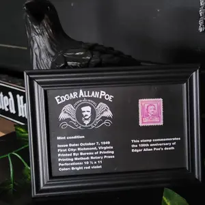 Vintage 1949 Framed Edgar Allan Poe Stamp