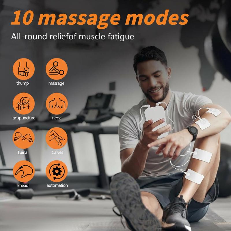 TENS Stimulator - Rechargeable Relaxation Device for Back, Neck, Shoulder & Full Body with 4pcs Electrode Pads