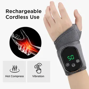 Electric Heating Wrist Guard, Warm Hot Compress Wrist Brace, Massage Vibration Hand Wrist Protector, 3 Modes, Therapy, Rechargeable Heating Wristband