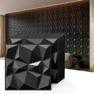 FLOLEOPA PVC Plastic 3D Wall Panels, Waterproof and Fire-Resistant, 11.8x11.8 inches, Approx. 1mm Thickness, Ideal for Living Rooms, Bedrooms, Hotels, Offices, Game Rooms, and TV Backdrops, Modern Home Decor Vinyl, Includes Installation Accessories