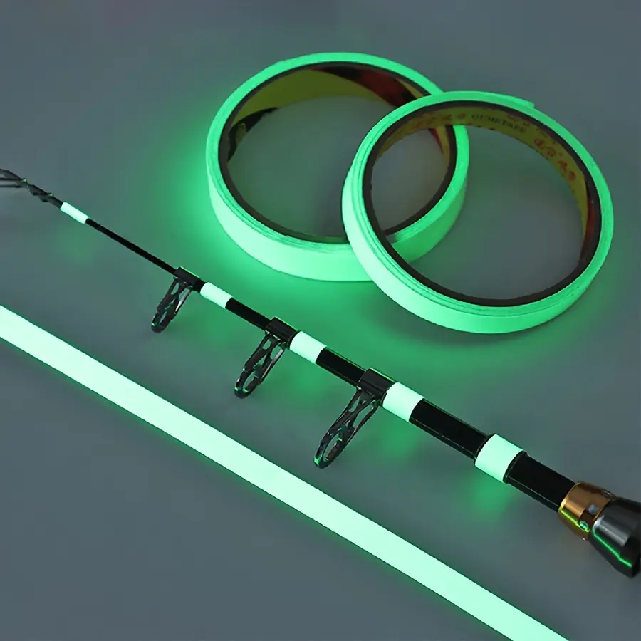 YITAP Glow-in-the-Dark Fishing Rod Tape, 39.37-inch Roll, Self-Adhesive PET Material, Multiple Sizes, for DIY Decoration and Night Visibility, Fishing Accessories