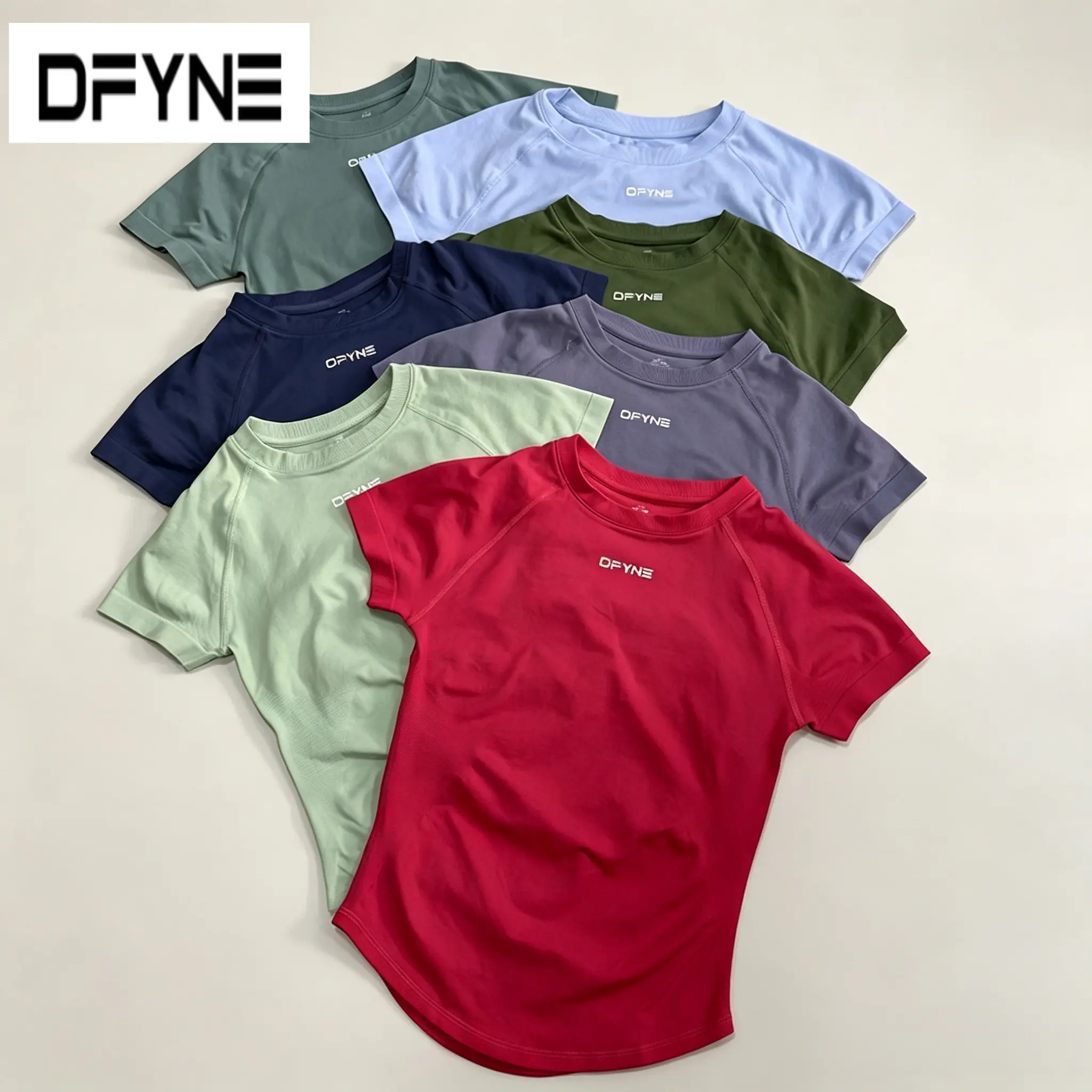 DFYNE Women’s Fitted Workout Top – Short Sleeve Crew Neck Athletic T-Shirt, Stretch Yoga Pilates Gym Activewear