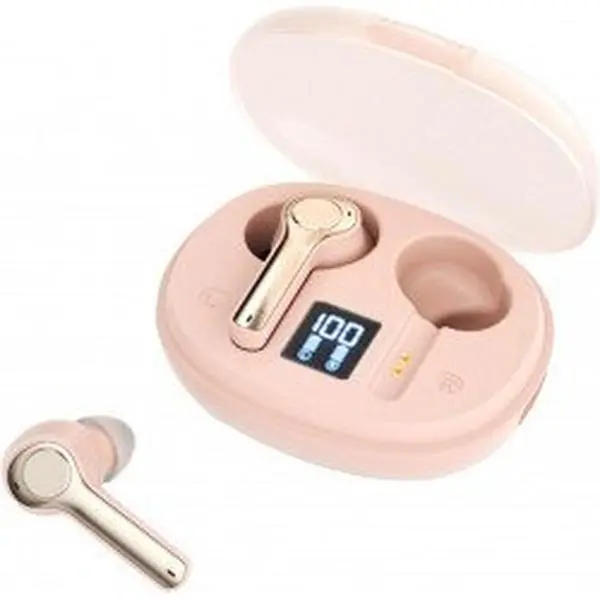 Kik_Supreme Sound Full In-Ear TWS Bluetooth Headphones with Advanced Battery Display TC31 for Universal Cell Phone And Bluetooth Device (Pink)