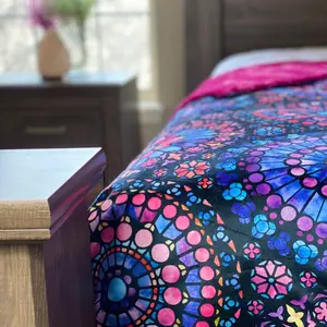 Beautiful minky blanket, bright colors, abstract design, Washable Soft