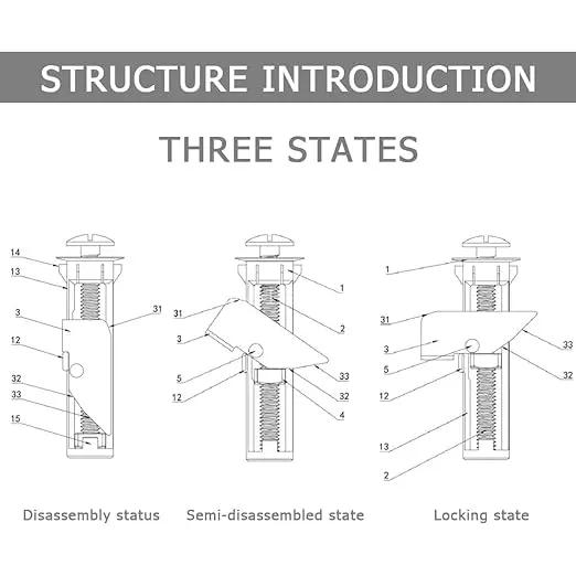 Universal Toilet Seat Bolt Kit Screws Quick Release Easy Install Toilet Seat Replacement Parts Toilet Cover Maintenance Fixing Accessories