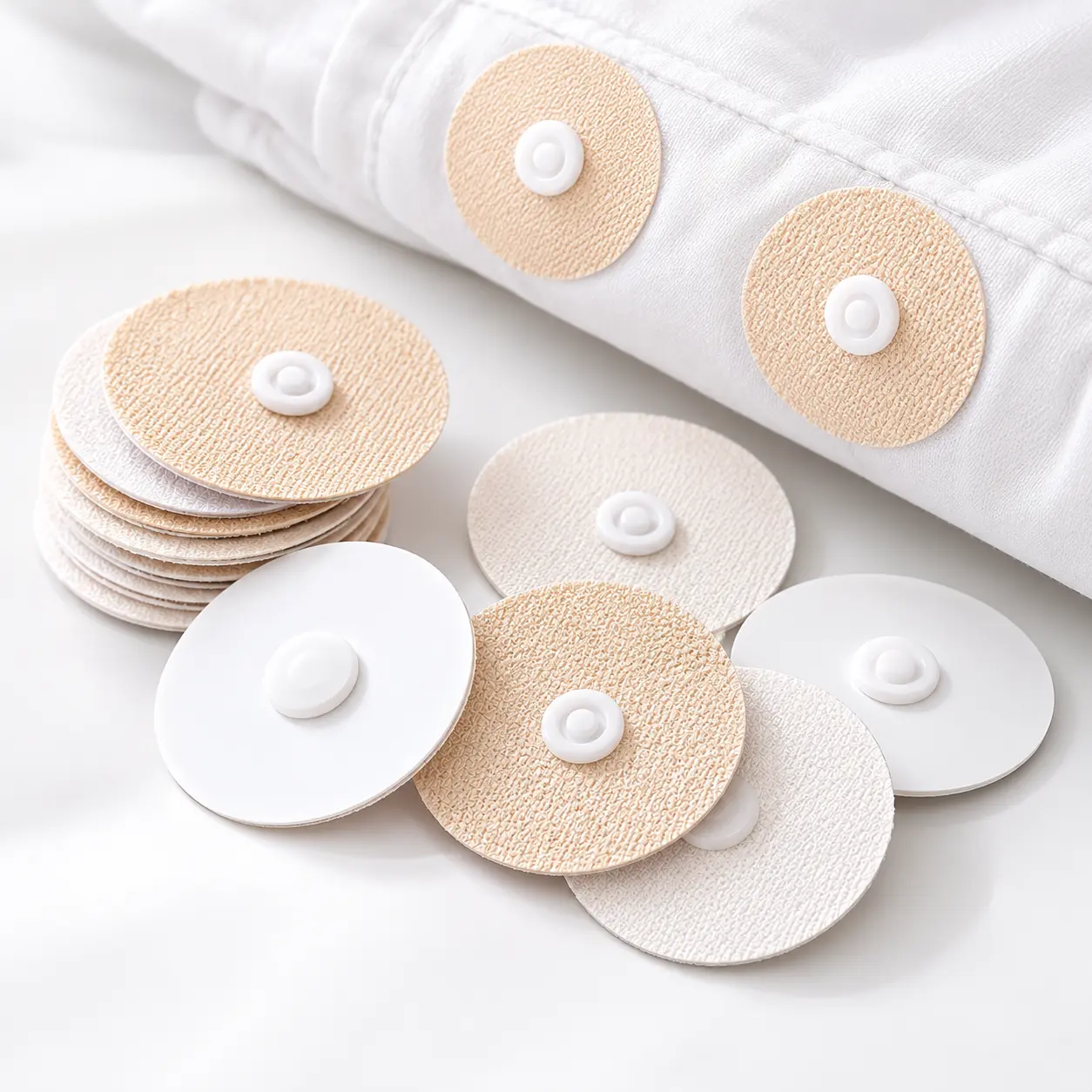 No Sew Snap Buttons, Self Adhesive Fabric Fasteners for Clothing, Duvet Covers, Bedding, Shirts, Doll Clothes DIY, Pet Accessories, Invisible Snap Closures