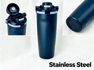 Owala 32oz Navy Blue Insulated Water Bottle with One-Hand Flip Top - Durable, BPA-Free, Perfect for Hiking, Gym & Travel,#LeakProofBottle #OutdoorAdventure #NavyBlueAesthetic outdoorfun