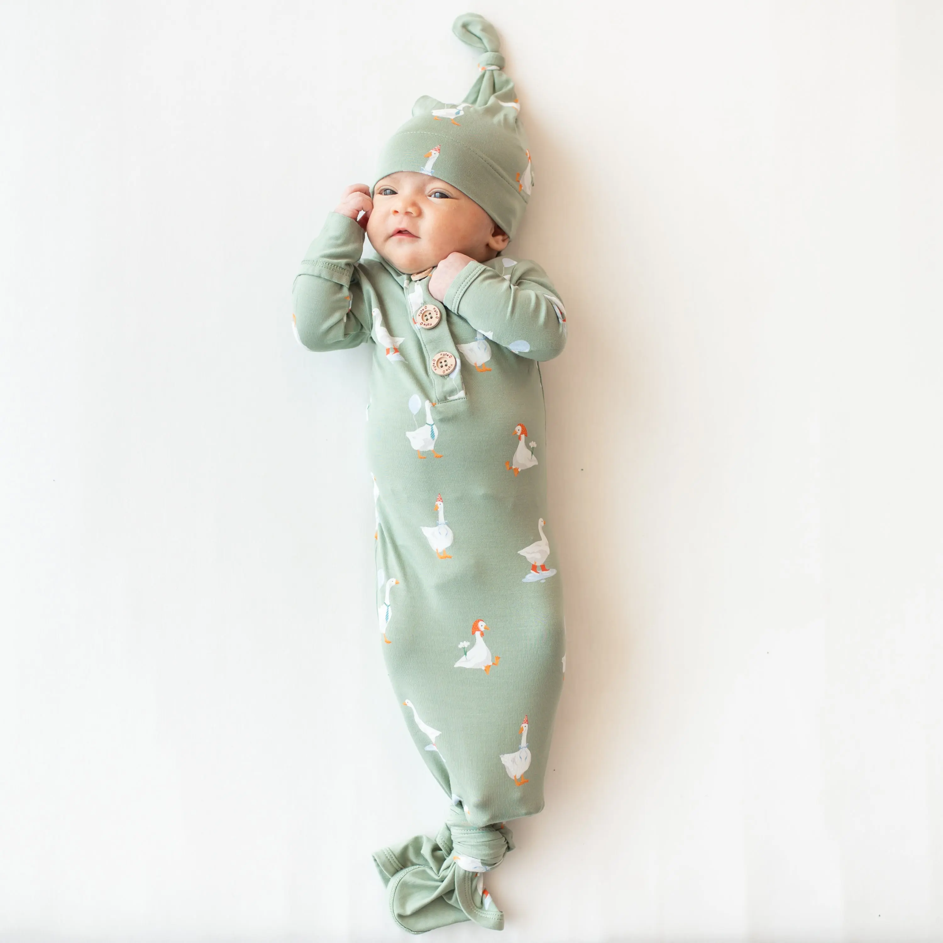 Knotted Gown with Hat Set in Silly Goose Knotted Gown with Hat Set in Silly Goose