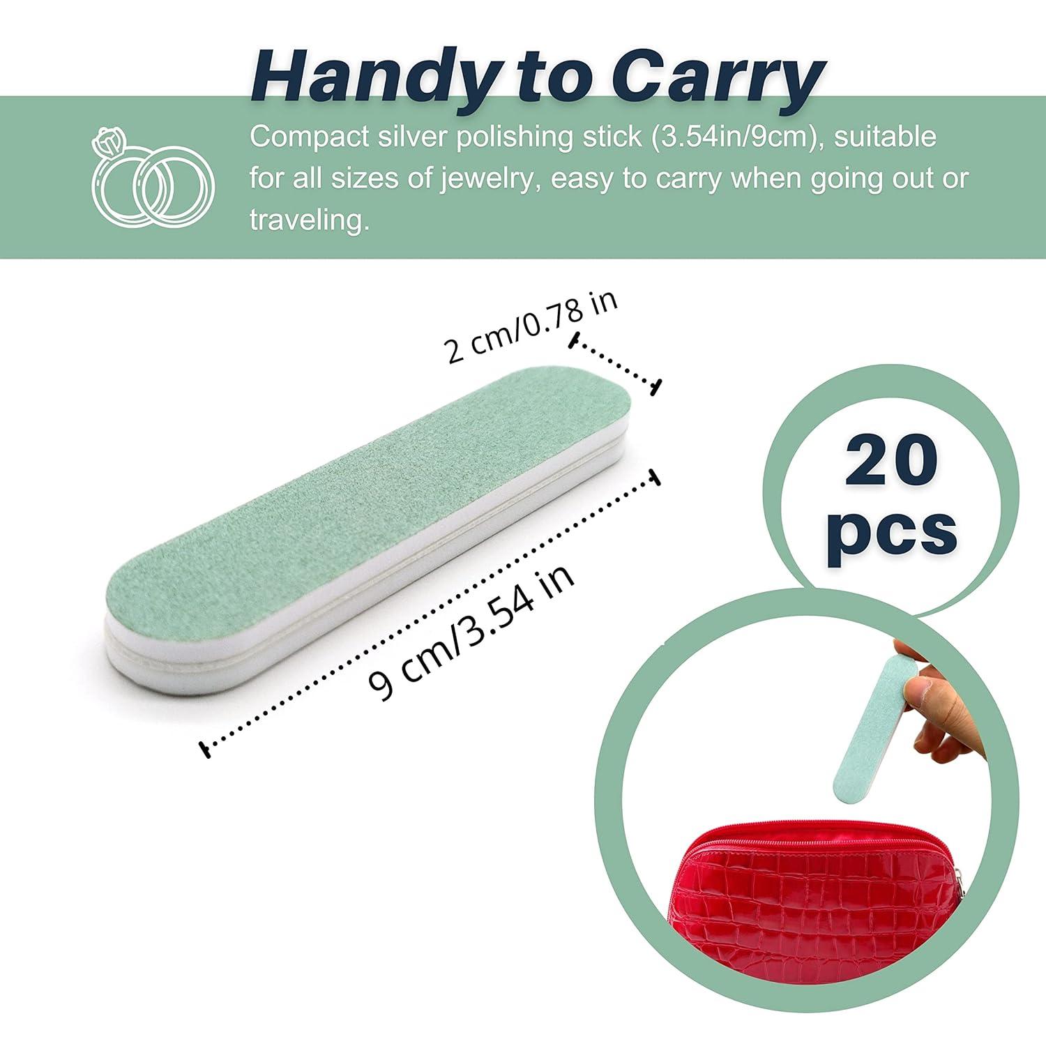 20Pcs Jewelry Polishing Stick & Silver Cleaning Cloth Set for Gold Silver Jewelry