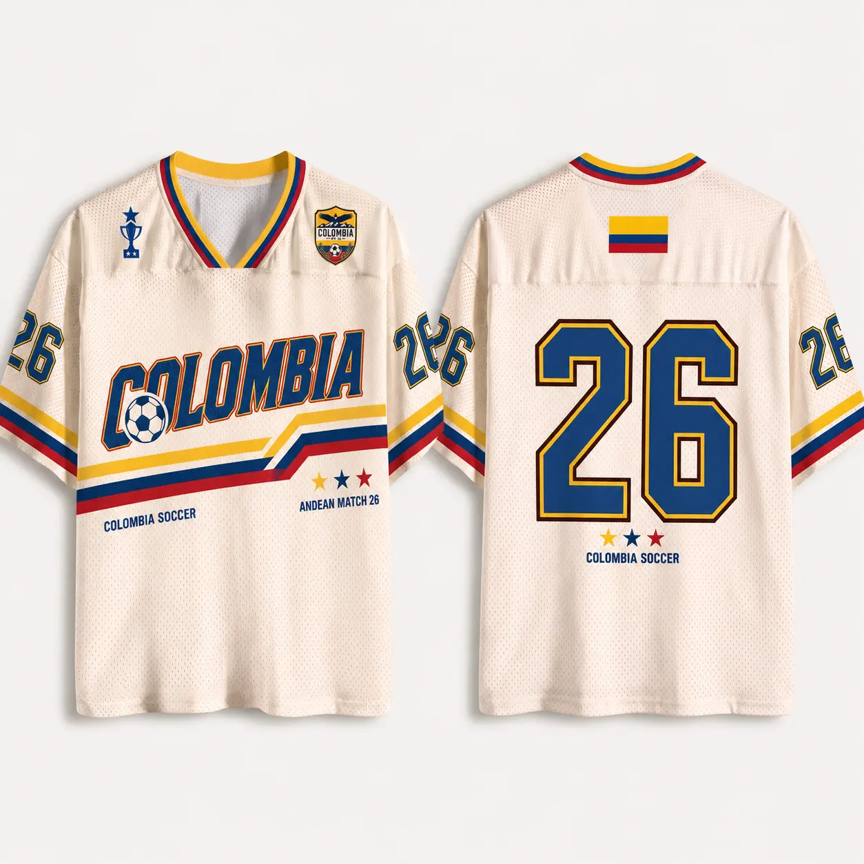 Custom Colombia Soccer Jersey Shirt, Retro Colombian Football Tee, Summer Soccer Event Fan Gift, Personalized Game Day Top