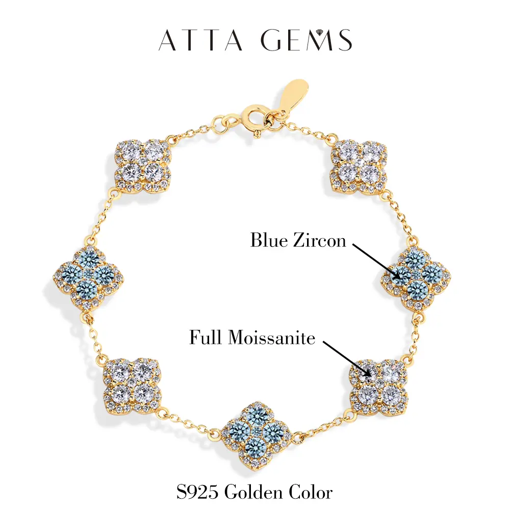 White Moissanite+Blue Zircon Yellow Color