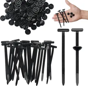 100Pcs Nylon Universal Cable Tie Buckle, Heavy Duty Self-Locking Nylon Zip Ties Holder, Multipurpose Plastic Cable Ties Tool for Car Daily Repair