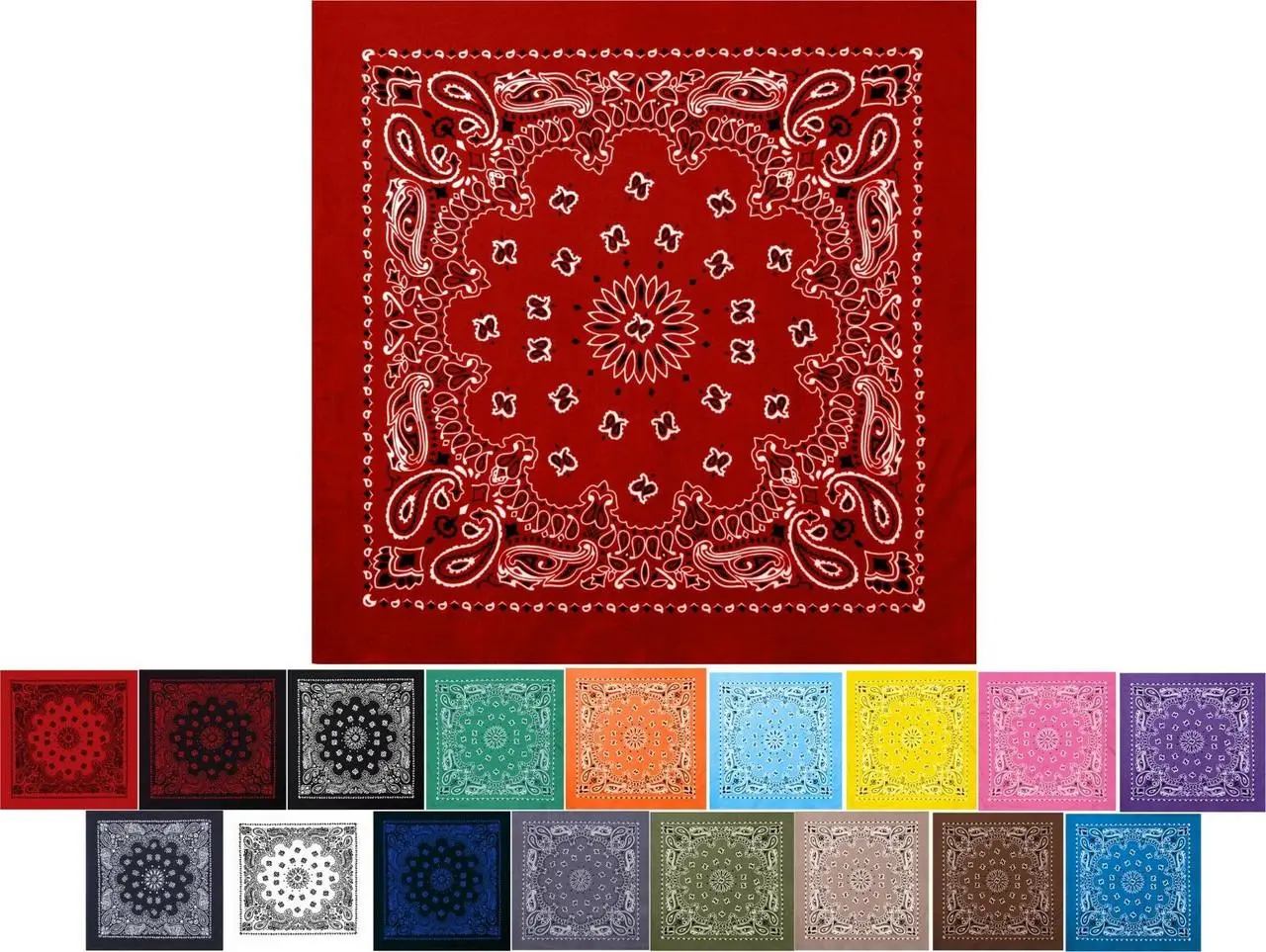 Trainmen Paisley Bandana Cotton Sport Biker Head Face Wrap Bandanna Cover 22"