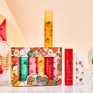 6-Pack Mixed Fruit Flavor Lip Balm, Moisturizes and Softens Lips, Improves Dryness, Darkening, Peeling, and Lackluster Lip Color
