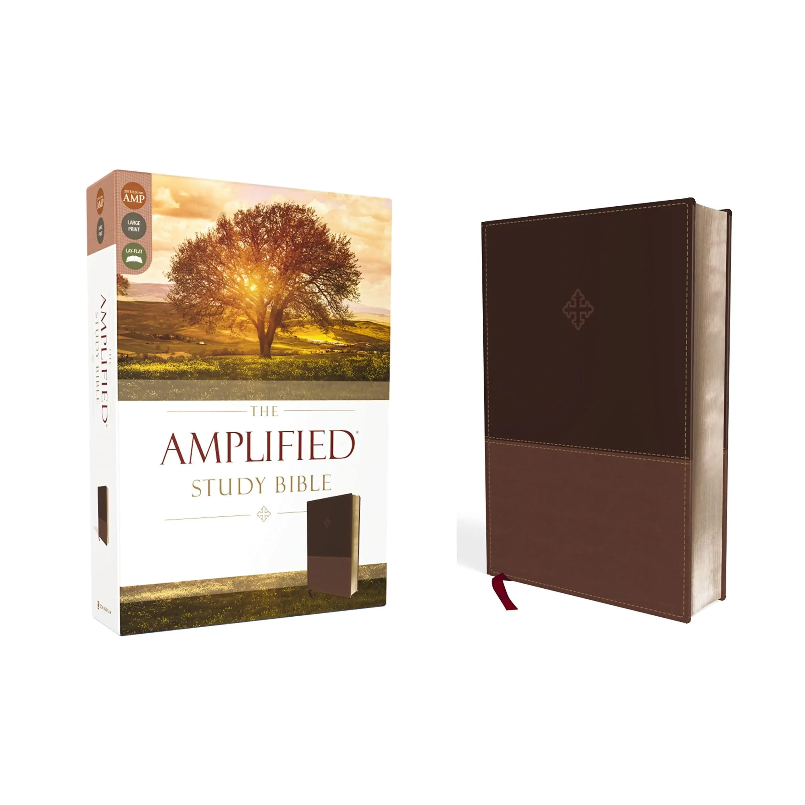 Amplified Study Bible, Imitation Leather, Brown -- Zondervan - Bible