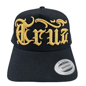 "Cruz" Old English Font  Hat Retro Cotton Blend Trucker Snapback Yupoong Classic